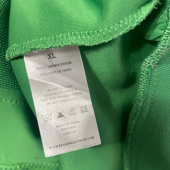 green Reason tracksuit jacket  floral patches and a Greek key pattern size XL - Picture 10 of 11